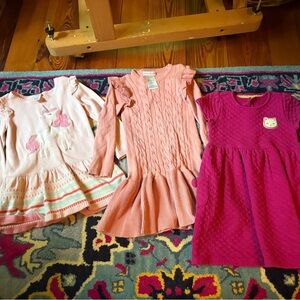 Gymboree Bonnie Jean 5 Girls Knit sweater Dress Set Light Pink Magenta lot